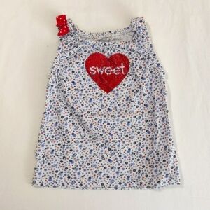 child of mine blue floral graphic swing tank top 24 months baby girl